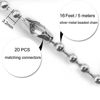 Picture of Metal Fan pull chain extension, ceiling fan chain connector,Diameter 3.2mm 16 Feet Long with 20 PCS Connector (Silver)