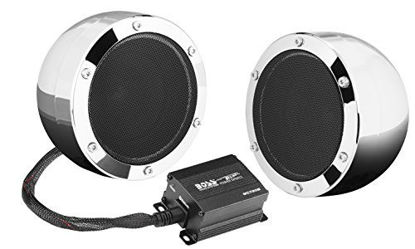 Picture of BOSS Audio Systems MC720B Motorcycle Speaker System - Bluetooth, Weatherproof Speakers / Amplifier, 4 Inch Speakers, 2 Channel Amplifier, Volume Control, Great for ATVs and 12 Volt Vehicles