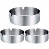 Picture of Pack of 3 Cigar Ashtray Tabletop Round Stainless Steel Ash Tray Suitable for Cigarette Ash Holder for Home,Hotel,Restaurant,Indoor,Outdoor