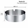 Picture of Pack of 3 Cigar Ashtray Tabletop Round Stainless Steel Ash Tray Suitable for Cigarette Ash Holder for Home,Hotel,Restaurant,Indoor,Outdoor