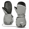 Picture of MCTi Kids Mittens Waterproof Winter Ski Warm Sherpa Lined Long Cuff with String Grey XS