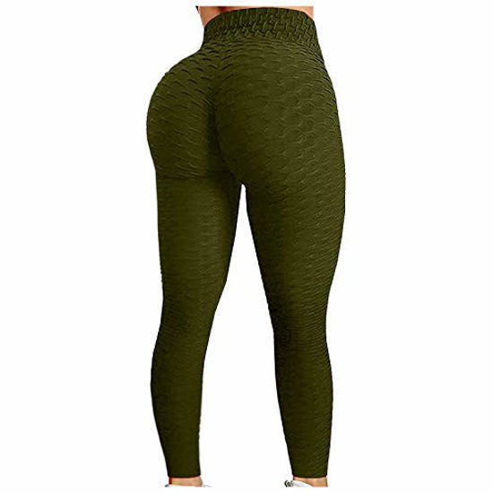 Womens Yoga Pants with Pockets Tummy Control Scrunched Booty Textured  Leggings Peach Butt Lift TIK tok