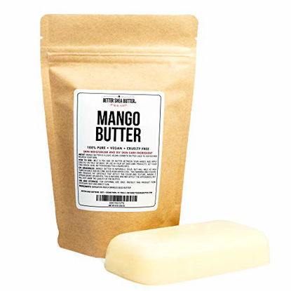 Picture of 100% Pure Mango Butter - Can Substitute Shea Butter in Soap and Lotion Recipes - Moisturizing, Scent-free, Hexane-free - 8 oz by Better Shea Butter