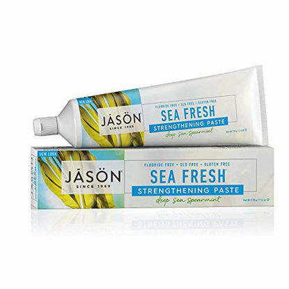 Picture of Jason Sea Fresh Strengthening Fluoride-Free Toothpaste, Deep Sea Spearmint, 6 Oz