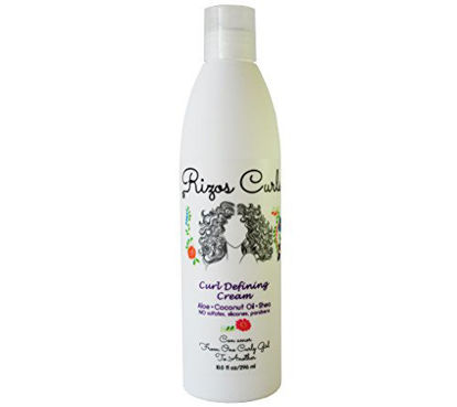 Picture of Rizos Curls Curl Defining Cream for Curly Hair. For Defined, Bouncy, Shiny, Frizz-Free, Voluminous Curls. With Aloe Vera, Shea Butter & Coconut Oil.