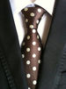 Picture of Secdtie Men's Brown White Textured Party 100% Silk Jacquard Woven Self Tie Y012