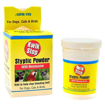 Picture of Kwik Stop Styptic Powder Helps Stop Nail Bleeding Fast! for Dogs, Cats & Birds 0.5 oz