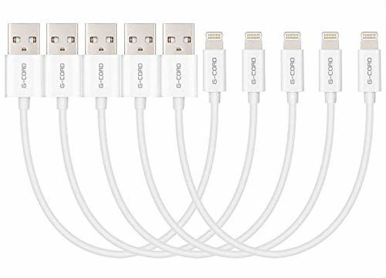 Picture of G-Cord Apple MFI Certified Short Lightning to USB Charging and Sync Cable (5 Pack, 7 Inch)