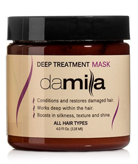 Picture of Damila Deep Treatment Mask, Hair Rejuvenating Mask - Hydrolyzed Keratin to Strengthen and Moisturize - Conditions Damaged Hair Treatment 4 oz