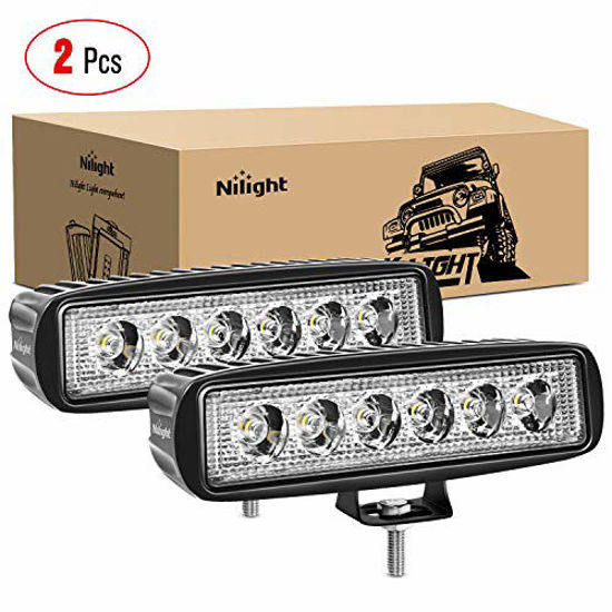 Picture of Nilight - 15019S-B Led Light Bar 2PCS 18w Spot Driving Fog Light Off Road Lights Boat Lights driving lights Led Work Light SUV Jeep Lamp,2 years Warranty