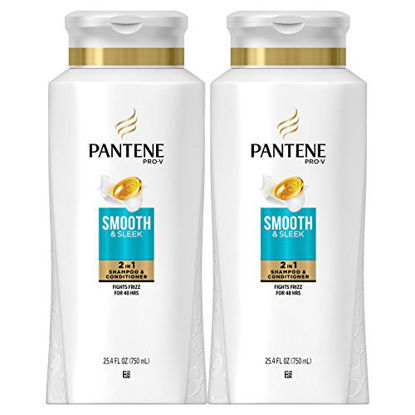 Picture of Pantene, Shampoo, with Argan Oil, Pro-V Smooth and Sleek Frizz Control, 25.4 fl oz, Twin Pack