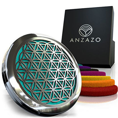 Picture of Car Essential Oil Diffuser - 1.5" Magnetic Locket Set with Air Vent Clip - Best for Aromatherapy - Fragrance Air Freshener, Scents Diffusers - Sacred Geometry Jewelry for Car, Flower of Life