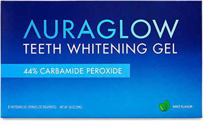 Picture of AuraGlow Teeth Whitening Gel Syringe Refill Pack, 44% Carbamide Peroxide, (3X) 5ml Syringes