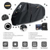 Picture of XYZCTEM Motorcycle Cover -Waterproof Outdoor Storage Bag,Made of Heavy Duty Material Fits up to 116 inch, Compatible with Harley Davison and All Motors(Black& Lockholes& Professional Windproof Strap)