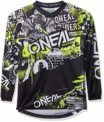 Picture of O'Neal 0006-804 Unisex-Adult Element Attack Jersey (Black/Hi-Viz, Youth Large)