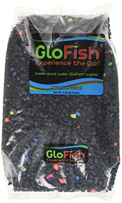 Picture of GloFish Aquarium Gravel 5 Pounds, Black with Fluorescent Accents, Complements Tanks