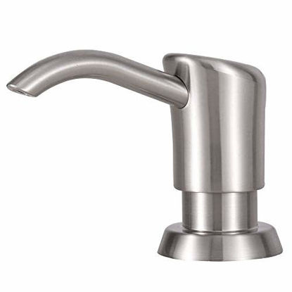 Picture of GAGALIFE Built in Sink Soap Dispenser or Lotion Dispenser for Kitchen Sink, Brushed Nickel ABS Pump Head, with 13 Ounce Large PET Soap Bottle