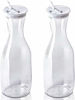 Picture of DecorRack 2 Large Water Carafes, Bottles with Flip Top Lid, 50 Oz Each, BPA Free- Plastic Juice Pitcher, Decanter, Jug, Serve Fridge Cold Iced Tea, for Outdoors, Picnic, Parties, NOT DISHWASHER SAFE