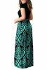 Picture of AUSELILY Women Short Sleeve Loose Plain Casual Long Maxi Dresses with Pockets (L, Black Green)