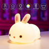 Picture of Cute Bunny Night Light for Kids,Toddler,Kawaii Animal Lamp,Silicone Nursery Baby Nightlight,Teen Girls Bedroom Decor Decrations,Glow up Color Changing Squishy Stuff,Child Valentines gifts,Anime Rabbit