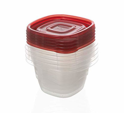 Picture of Rubbermaid TakeAlongs Mini Deep Square Food Storage Containers, 2.1 Cup, Tint Chili, 5 Count