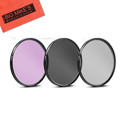 Picture of 58mm Multi-Coated 3 Piece Filter Kit (UV-CPL-FLD) for Nikon Digital SLR Cameras That Have Any of These Nikon Lenses 35mm f/1.8G, 50mm f/1.4G, 50mm f/1.8G, 55-300mm