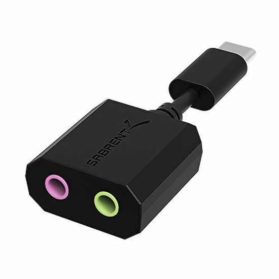 Picture of Sabrent USB Type-C External Stereo Sound Adapter for Windows and Mac. Plug and Play No Drivers Needed. (AU-MMSC)