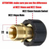 Picture of M MINGLE Pressure Washer Adapter, Metric M22 15mm Female Thread to M22 14mm Male Fitting, 4500 PSI