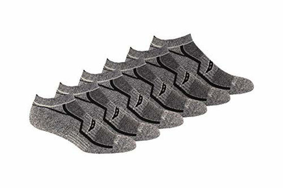 Picture of Saucony Men's Multi-Pack Bolt Performance Comfort Fit No-Show Socks, Grey Black (6 Pairs), Shoe Size: 8-12