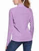 Picture of BALEAF Women's UPF 50+ Sun Protection T-Shirt Long Sleeve Half-Zip Thumb Hole Outdoor Performance Purple Size M