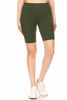 Picture of Leggings Depot LBK128-OLIVE-L High Waist Solid Biker Shorts, Large