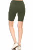 Picture of Leggings Depot LBK128-OLIVE-L High Waist Solid Biker Shorts, Large