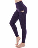 Picture of STYLEWORD Women's Yoga Pants High Waist Full-Length Workout Leggings with Pocket(Dark Purple-018K,S)