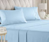 Picture of California King Size Sheet Set - 4 Piece - Hotel Luxury Bed - Extra Soft - Deep Pockets - Breathable & Cooling - Wrinkle Free - Comfy - Light Blue Bed Sheets - Cali Kings Sheets Baby Blue Pc