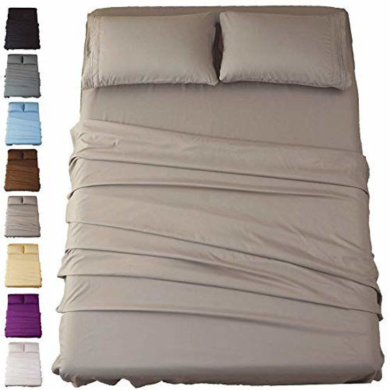 Picture of SONORO KATE Bed Sheet Set Super Soft Microfiber 1800 Thread Count Luxury Egyptian Sheets 18-Inch Deep Pocket Wrinkle and Hypoallergenic-3 Piece(Twin XL Grey)