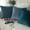 Picture of MIULEE Pack of 2 Velvet Pillow Covers Decorative Square Pillowcase Soft Solid Cushion Case for Couch Sofa Bedroom Car 26 x 26 Inch Teal