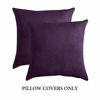 Picture of MIULEE Pack of 2 Velvet Pillow Covers Decorative Square Pillowcase Soft Solid Cushion Case for Sofa Bedroom Car 26 x 26 Inch Eggplant Purple