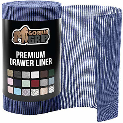 Picture of Gorilla Grip Original Drawer and Shelf Liner, Non Adhesive Roll, 20 Inch x 20 FT, Durable and Strong, Grip Liners for Drawers, Shelves, Cabinets, Storage, Kitchen and Desks, Cornflower Blue