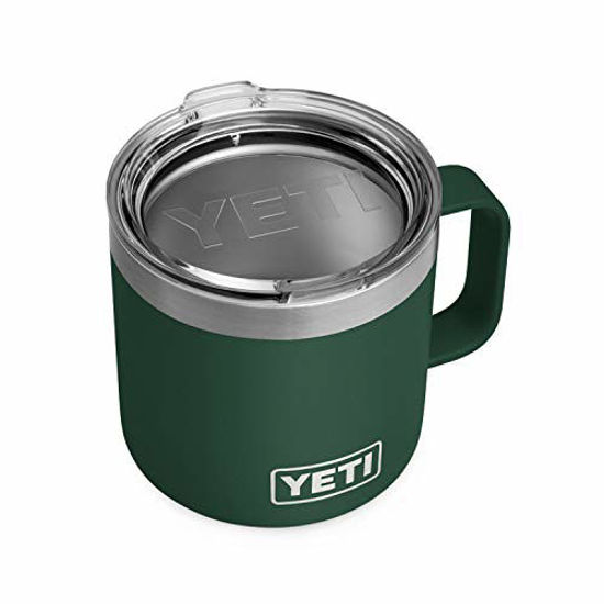 Picture of YETI Rambler 14 oz Mug, Stainless Steel, Vacuum Insulated with Standard Lid, Northwoods Green