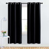 Picture of NICETOWN Bathroom Blackout Thermal Curtains and Drapes, Black Solid Thermal Insulated Grommet Blackout Drapery Panels for Window (2 Panels, 34 inches Wide by 72 inches Long, Black)