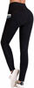 Picture of IUGA High Waist Yoga Pants with Pockets,Tummy Control, Workout Pants for Women 4 Way Stretch Yoga Leggings with Pockets (Black I840, XS)