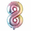 Picture of 40 inch Rainbow Gradient Colorful Big Size Number Foil Helium Balloons Birthday Party Celebration Decoration Large globos (40 inch Rainbow 8)