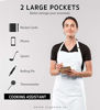 Picture of Syntus Adjustable Bib Apron Thicker Version Waterdrop Resistant with 2 Pockets Cooking Kitchen Aprons for Women Men Chef, White & Black Pack of 2