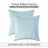 Picture of MIULEE Pack of 2 Velvet Pillow Covers Decorative Square Pillowcase Soft Solid Cushion Case for Sofa Bedroom Car 20 x 20 Inch Baby Blue