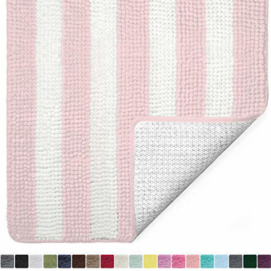 1 pcs Plush Chenille Bathroom Rug: Extra Soft Shaggy Bath Mat - Non-Slip,  Water Absorbent, Thick & Durable - Machine Washable - 24x17 Inches