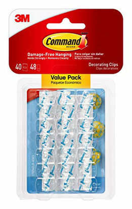 Picture of Command Decorating Clips, Clear, 40-Clip, 4-Pack, Decorage Damage-Free