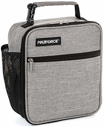 Picture of MAZFORCE Original Lunch Box Insulated Lunch Bag - Tough & Spacious Adult Lunchbox to Seize Your Day (Wolf Grey - Lunch Bags Designed in California for Men, Adults, Women)