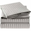 Picture of Mellanni Striped Bed Sheet Set - Brushed Microfiber 1800 Bedding - Wrinkle, Fade, Stain Resistant - 3 Piece (Twin, Striped - Gray/Silver)