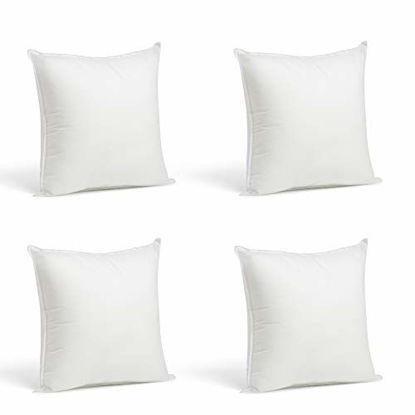 Picture of Foamily Set of 4-12 x 12 Premium Hypoallergenic Stuffer Pillow Inserts Sham Square Form Polyester, 12" L X 12" W, Standard/White
