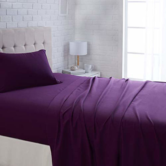 Picture of Amazon Basics Microfiber Sheet Set, Twin, Plum